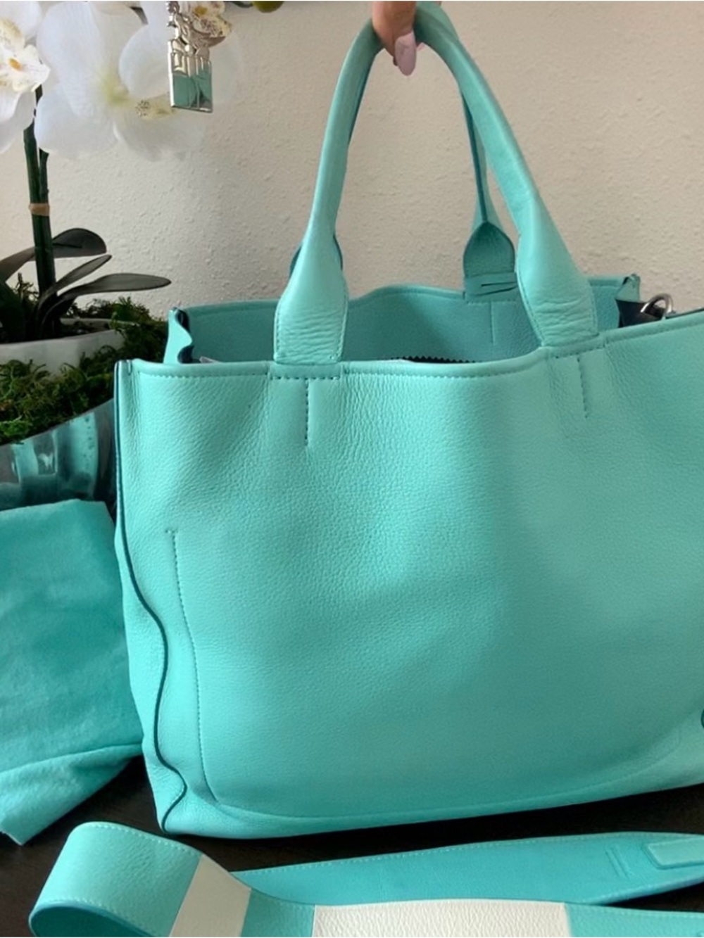 Tiffany & Co. Leather Tote with $$$ Stripe Leather Strap (Retired) - Picture 2 of 16